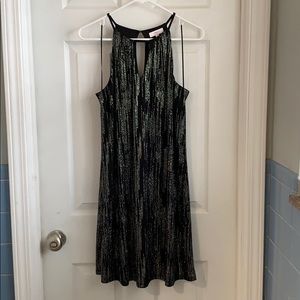 Black Silver Glitter Swing Dress NWOT